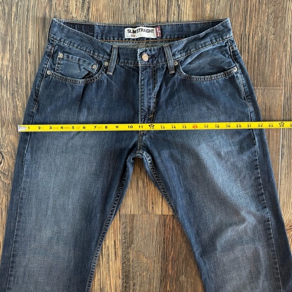 Levi’s 514 Slim Straight Jeans Mens 33 x 32 Dark Wash Blue Denim - Picture 7 of 11
